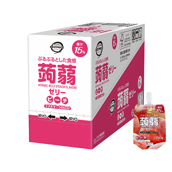 蒟蒻ゼリー ピーチ味(ドリンクゼリータイプ)<ボール> 商品画像 (メイン)