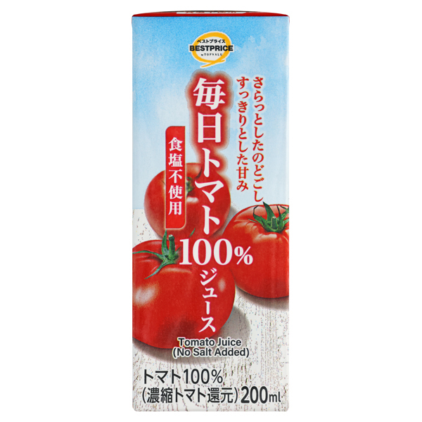 毎日トマト100%ジュース 食塩不使用 商品画像 (メイン)