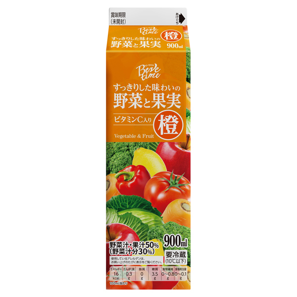 ビバタイム すっきりした味わいの野菜と果実 橙 商品画像 (メイン)