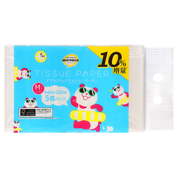 夏パンダ ソフトパックティシュー200 10%増量 商品画像 (0)