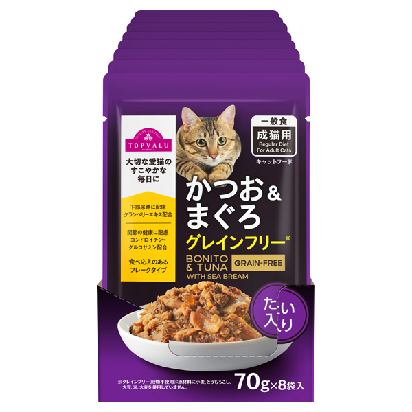 キャットフードパウチ かつお&まぐろGFたい入りボール販売 商品画像 (0)