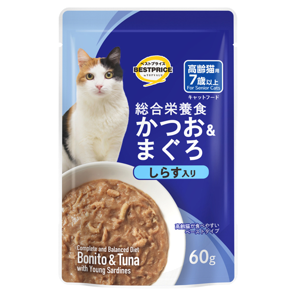 キャットフード パウチ かつお&まぐろ、しらす入り 高齢猫用(総合) 商品画像 (メイン)