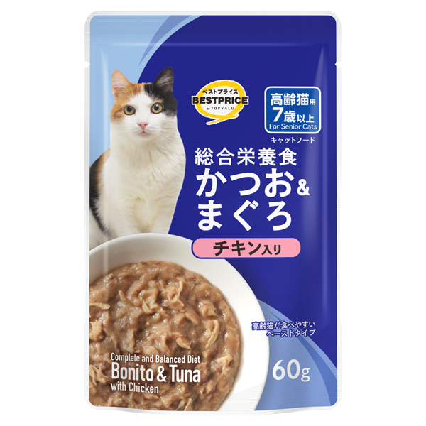キャットフードパウチ かつお&まぐろ チキン入り 高齢猫用(総合) 商品画像 (メイン)