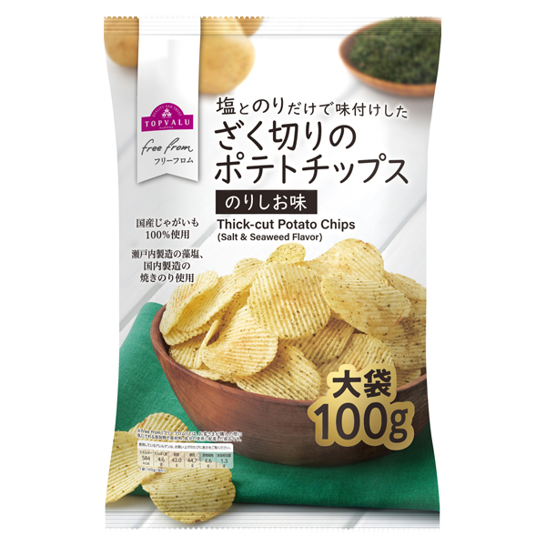 フリーフロム ざく切りのポテトチップス のりしお味 商品画像 (メイン)