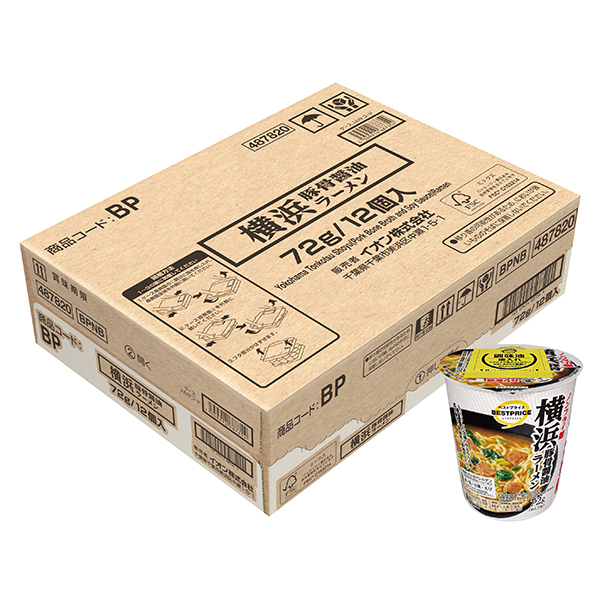 ノンフライ麺 横浜豚骨醤油ラーメン<ケース> 商品画像 (メイン)