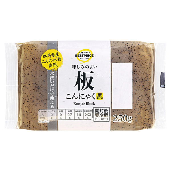 味しみのよい板こんにゃく黒 -イオンのプライベートブランド TOPVALU