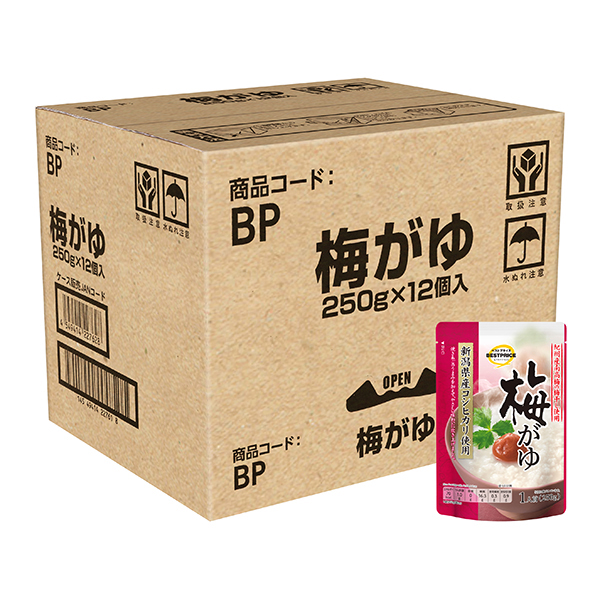 梅がゆ・白がゆセット 250g×9パック×4箱 梅がゆ<ケース> -イオンのプライベートブランド TOPVALU(トップバリュ