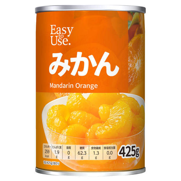 イージートゥユース みかん缶 -イオンのプライベートブランド TOPVALU