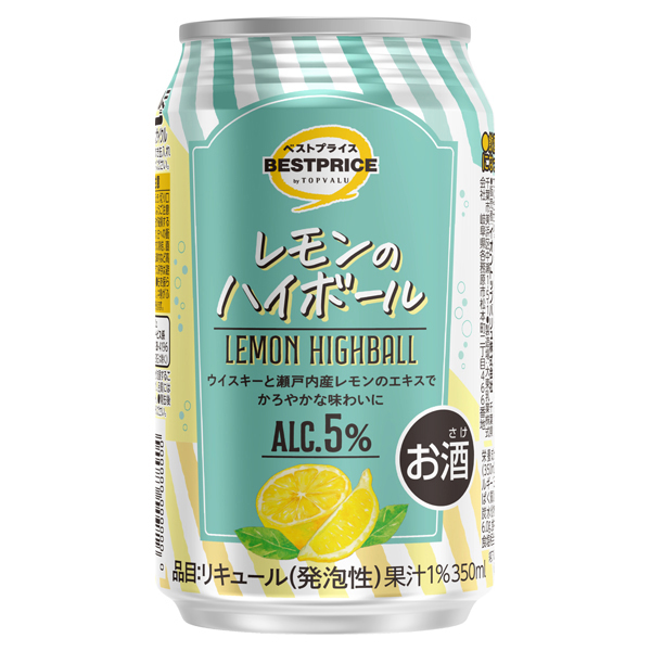レモンのハイボール -イオンのプライベートブランド TOPVALU(トップ