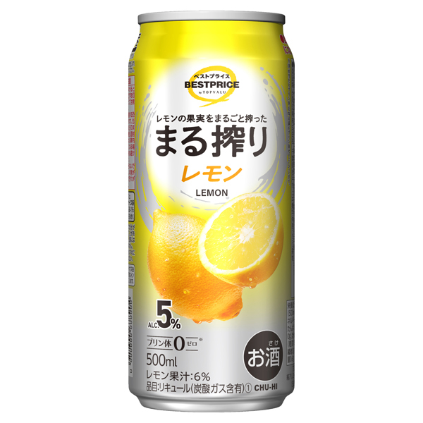 TVBPまる搾りレモン500ml -イオンのプライベートブランド TOPVALU
