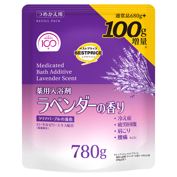 100g増量 薬用入浴剤ラベンダーの香り つめかえ用 -イオンの