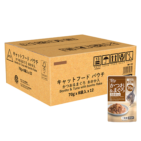 フェティ キャットフード パウチかつお&まぐろおかか入ケース