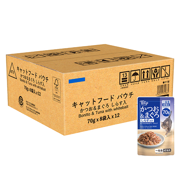 フェティ キャットフード パウチかつお&まぐろしらす入ケース