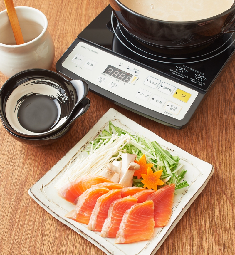 アトランティックサーモンでサーモン豆乳しゃぶしゃぶ レシピ画像