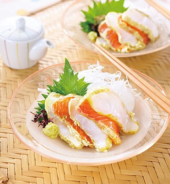 鯛とサーモンのとろろ昆布じめ レシピ画像