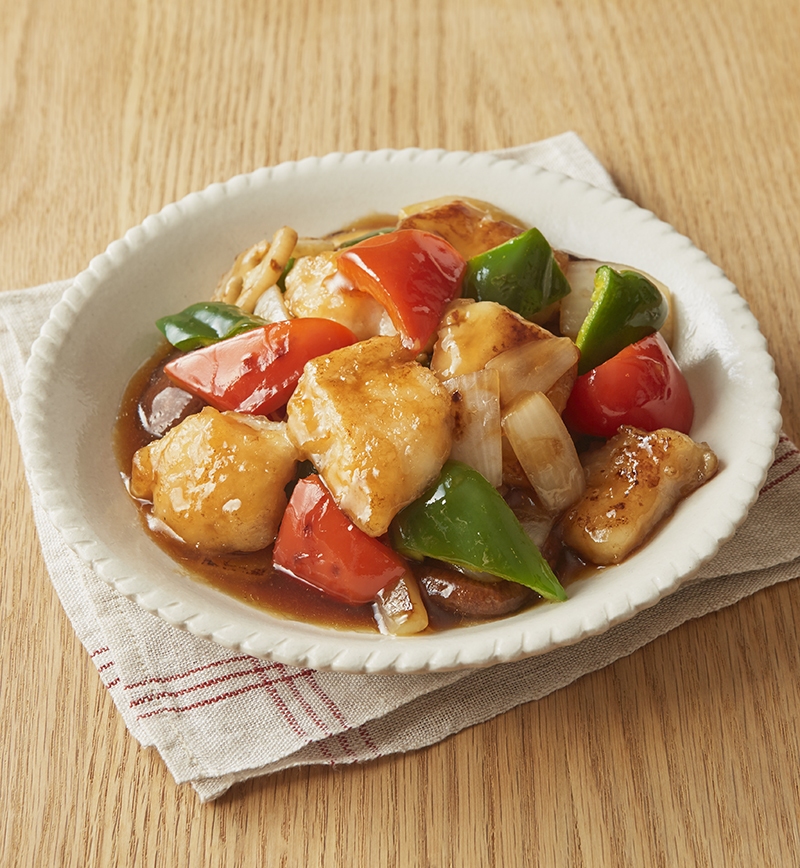 パンガシウスと野菜の黒酢あんかけ レシピ画像
