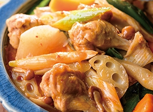 根菜と手羽元のキムチ煮込み レシピ画像
