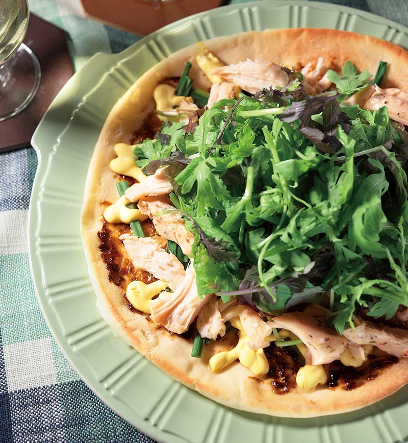 サラダチキンと海苔の和風ピザ レシピ画像