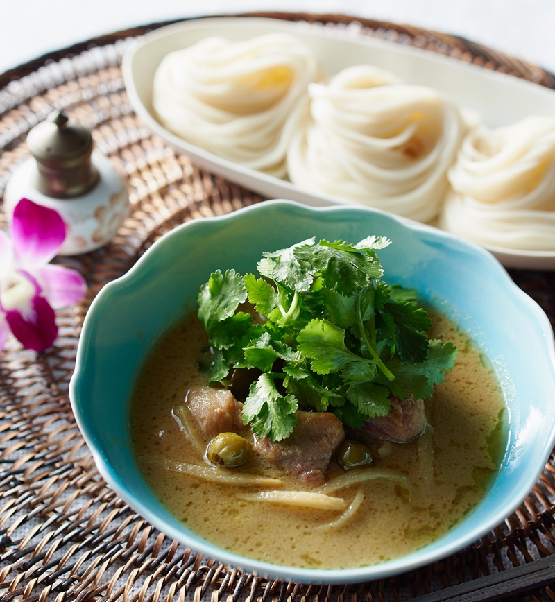 グリーンカレーつけ麺 レシピ画像