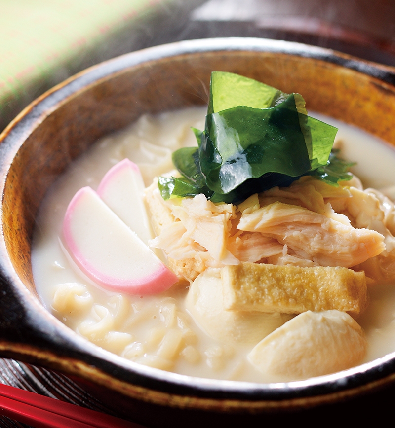 豆乳仕立てのヘルシーささみうどん レシピ画像