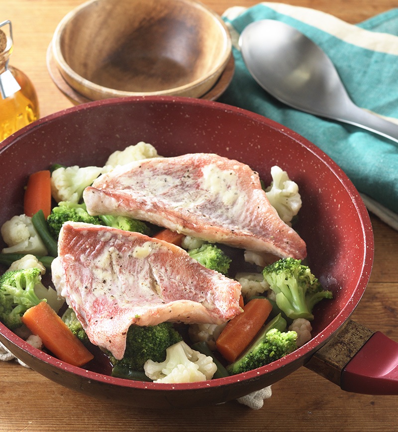 赤魚と野菜のぽん酢蒸し レシピ画像