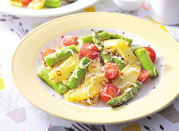 しらすと春野菜のペペロン炒め レシピ画像