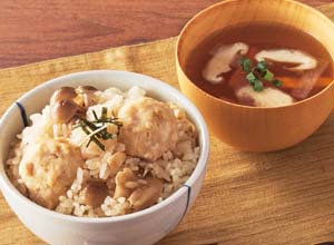 つみれの炊き込みご飯とお吸い物 レシピ画像