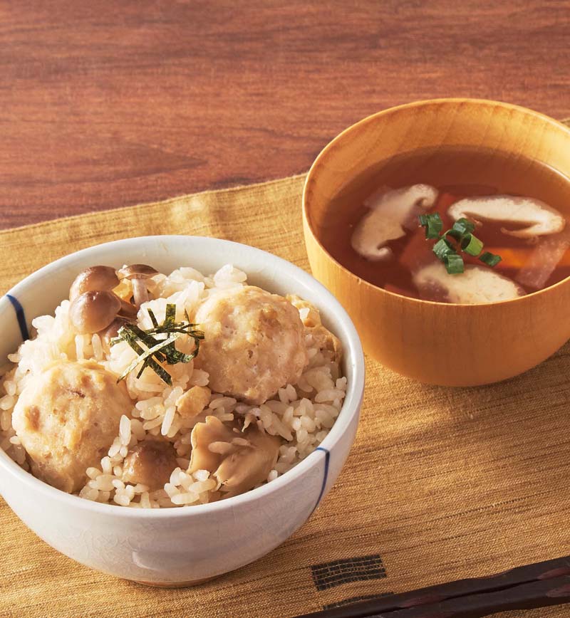 つみれの炊き込みご飯とお吸い物 レシピ画像