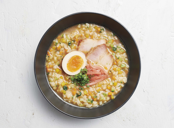 【ベジスープめし】ごはんの半分を6種の彩り野菜に置きかえた とんこつ風雑炊 レシピ画像