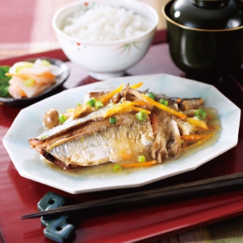 秋刀魚のきのこみぞれあんかけ レシピ画像