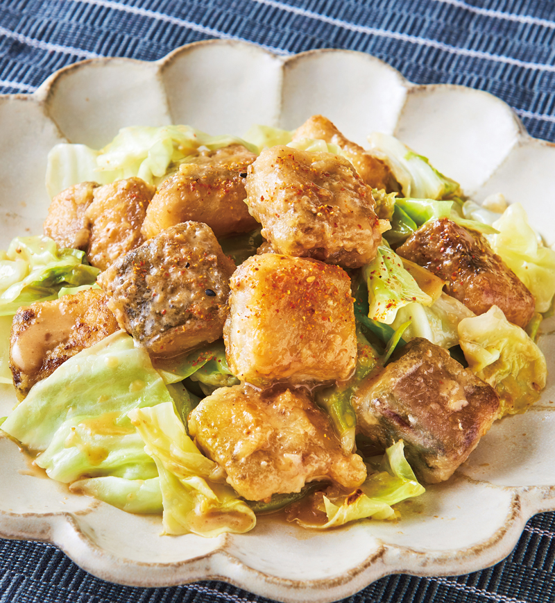 さばとキャベツのごま味噌炒め レシピ画像