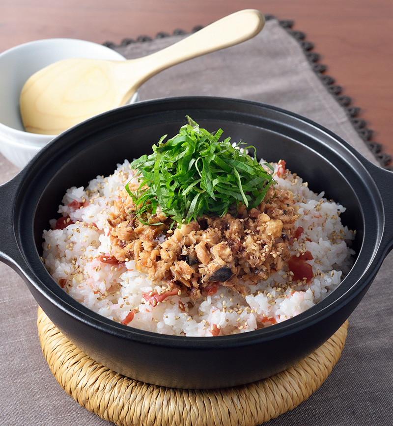 さばのみぞれ煮を使ったさばの梅ごはん レシピ画像