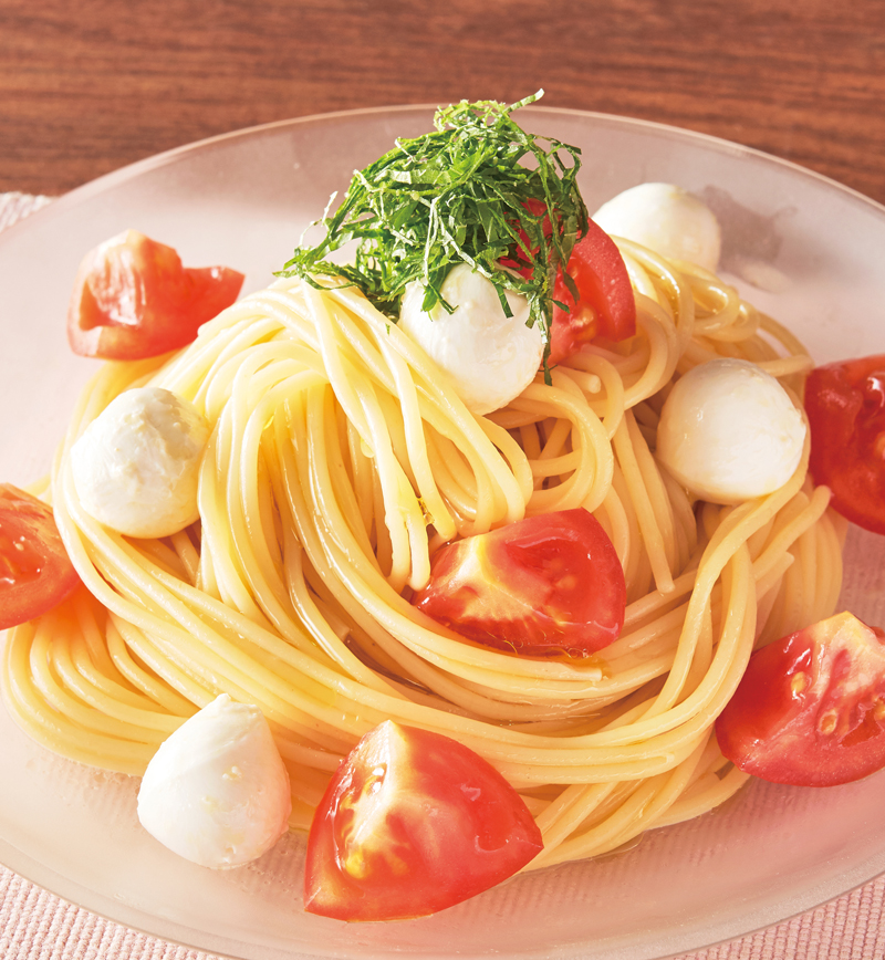 トマトとモッツァレラの和風冷製パスタ レシピ画像