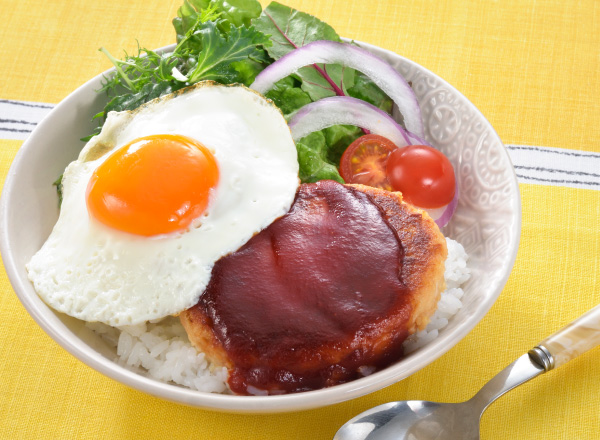 大豆ハンバーグのロコモコ丼 レシピ画像