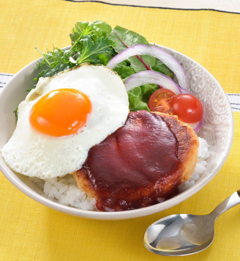 大豆ハンバーグのロコモコ丼 レシピ画像