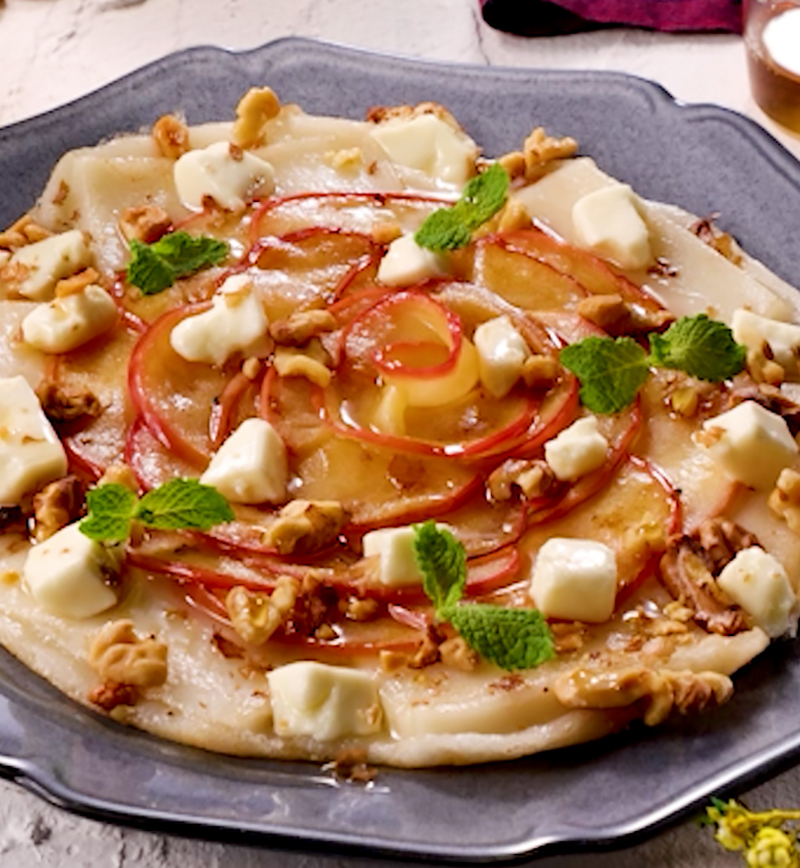 アップル&クリームチーズのもちもちスイーツピザ レシピ画像