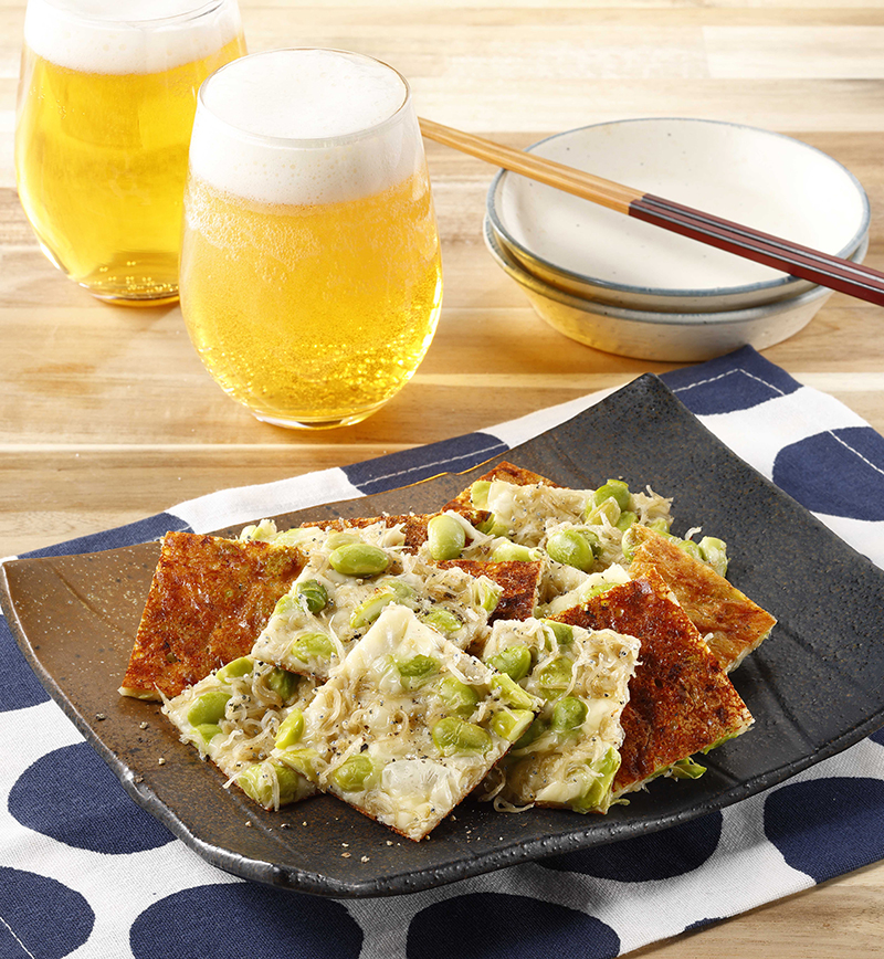 えだ豆たっぷりチーズせんべい レシピ画像