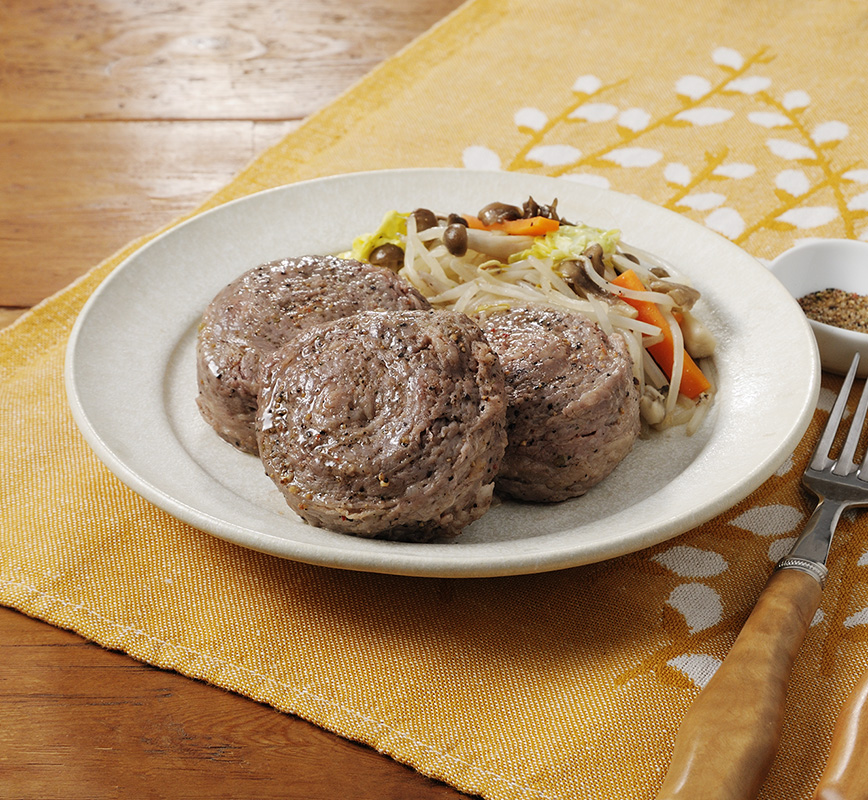 レンジで簡単 タスマニアビーフロールステーキと温野菜 レシピ画像