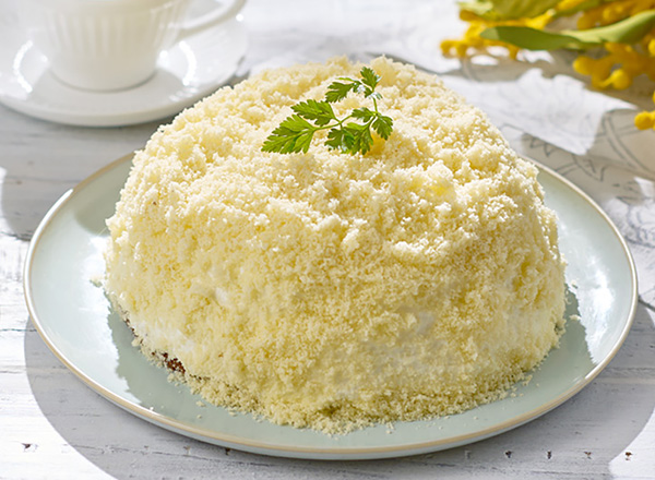 レモンカスタードのミモザケーキ レシピ画像