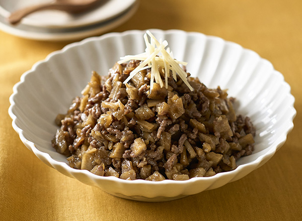 乾燥野菜で作る ごぼうと牛ひき肉のしぐれ煮風 レシピ画像