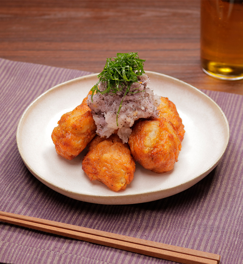 若鶏のから揚げ 梅しそ風味おろし添え レシピ画像