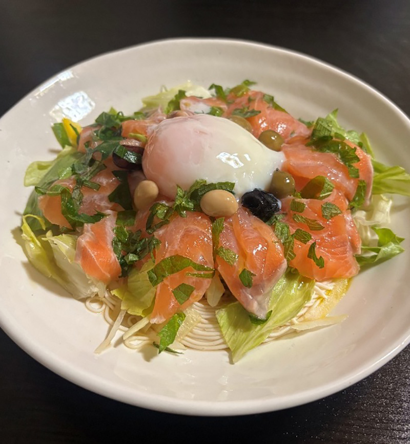 サーモンカルパッチョ風そうめん レシピ画像