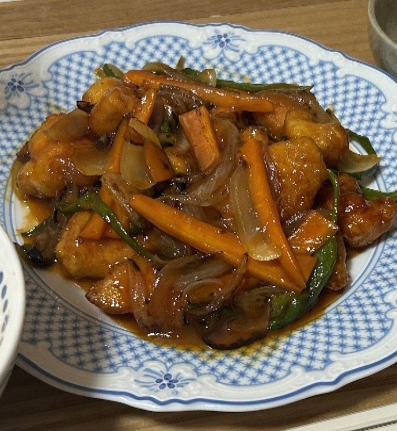 りんご黒酢でさっぱり酢鶏 レシピ画像