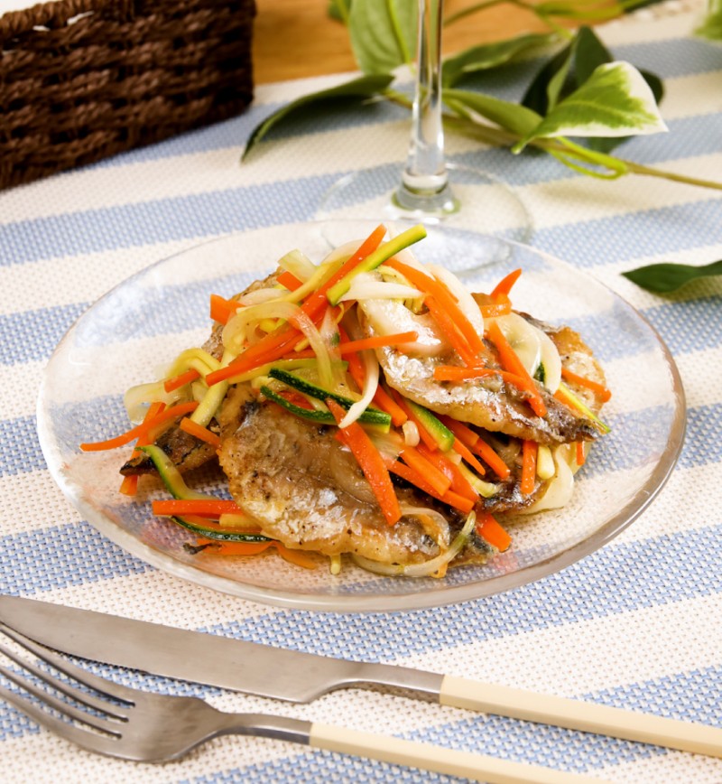 アジと夏野菜のエスカベッシュ レシピ画像