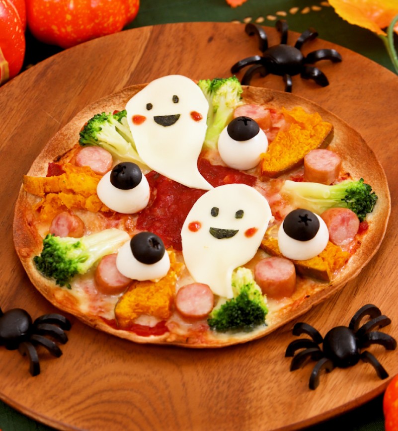 トルティーヤdeハロウィンピザ レシピ画像
