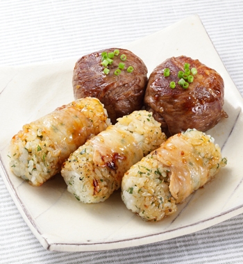 2種の肉巻きおにぎり レシピ画像