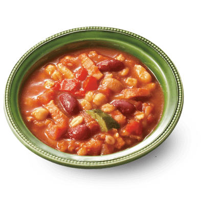 今日はこれ！ チキンストック・トマト・ミルポア・赤ワインで作ったスープベースに、8種の具材を加えたコク深いスープです。 8種の具材を使用トマトのうまみ ミネストローネ ※写真はイメージです。