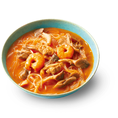 今日はこれ！ 6種の具材（しめじ、舞茸、春雨、えび、あさり）にココナッツミルクとレモングラスを加え、爽やかな味わい。 ココナッツミルク使用レモン香る トムヤムクン ※写真はイメージです。