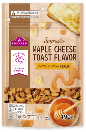 チーズのほんのり塩気とメープルシュガーのやさしい甘さ！ 6種の異なるナッツをブレンド!甘じょっぱさがクセになる トップバリュJoynuts メープルチーズトースト風味 190g