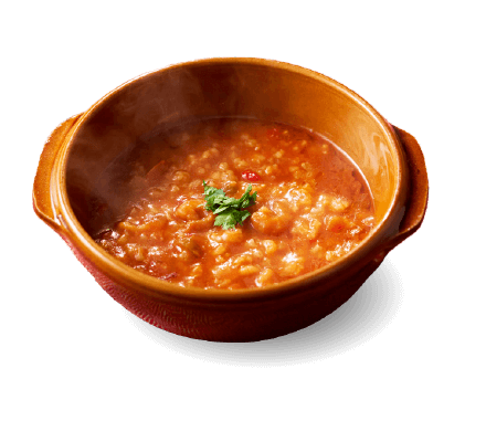 今日はこれ！ 「カルドソ」はスペイン風のおかゆです。トマトとえびの甘みが効いています。 トマトの旨みをしっかり感じる『カルドソ』 スペイン風えび粥 ※写真はイメージです。